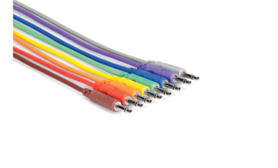 Unbalanced Patch Cables 3,5 mm TS to Same - 45cm, 8 pieces