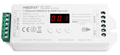 D1-CX 1-Channel Constant Voltage DMX512 & RDM Decoder