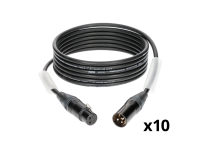 Master Pack 10 pieces M1N1B-Mic 1.0m, pro mic cable, black XLR by Neutrik  