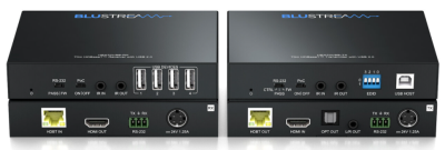 Blustream HEX70USB-KIT HDBaseT USB Extender Set - 70m, USB 2.0 Extension, IR & RS-232, Audio Breakout