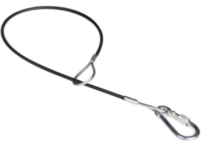(50) Light-duty cable, 60 cm with locked carabiner, uncertified