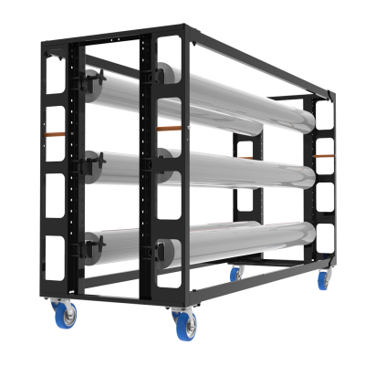 Balletfloor cart with 6xtubes and 2xhandle L160