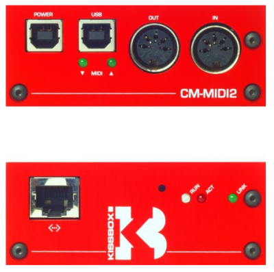 Kiss box CM-MIDI2 - Compact MIDI Networked Interface with USB Bootloader V4