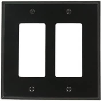 Dual gang, Decora-style cover plate, black