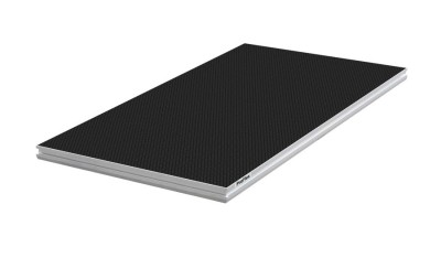 2m x 1m Production Grade Painted Finish Stage Panel, Black - single pack - Fits 4 pcs of round or square legs