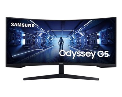 Samsung Odyssey G5 C34G55TWWR - G55T Series - LED monitor - curved - 34" - 3440 x 1440 UWQHD @ 165 Hz - VA - 250 cd/m² - 2500:1 - HDR10 - 1 ms - HDMI, DisplayPort - black