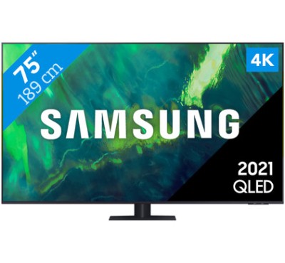 Samsung QE75Q77AAT - 75" Diagonal Class Q77A Series LED-backlit LCD TV - QLED - Smart TV - Tizen OS - 4K UHD (2160p) 3840 x 2160 - HDR - Quantum Dot, Dual LED - titan grey