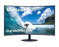 Samsung C32T550FDR - T55 Series - LED monitor - curved - 32" (31.5" viewable) - 1920 x 1080 Full HD (1080p) @ 75 Hz - VA - 250 cd/m² - 3000:1 - 4 ms - HDMI, VGA, DisplayPort - speakers - dark grey/blue