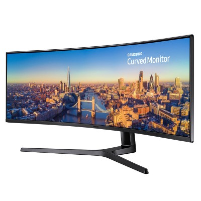 Samsung C49J890DKR - LED monitor - curved - 49" (48.9" viewable) - 3840 x 1080 @ 144 Hz - VA - 300 cd/m² - 3000:1 - 5 ms - HDMI, DisplayPort, 2xUSB-C - speakers - black