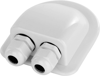 Weather cover with dual gland-nut for 5", 8" white, (Pair)