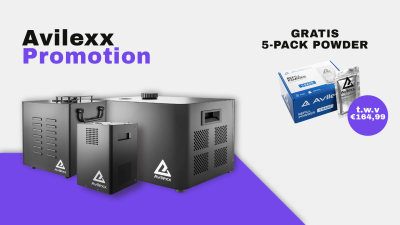 Gratis powder bij elke Avilexx Sparkmachine!