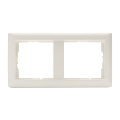 Switch frame 2-fold without bar , scale: 55x55 mm, plastic, colour: white