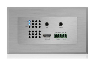 HDMI Wall Plate HDBaseT™ Receiver - HDMI, RS-232 and IR up to 70m (4K 60Hz 4:2:0 up to 40m) (Black)