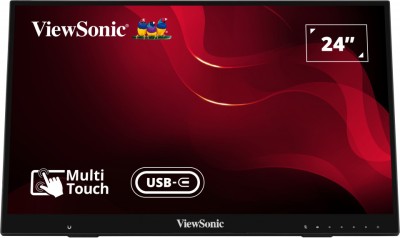 ViewSonic LEd touch monitor ID2456 24" Full HD 250 nits, PCAP, incl 2x3W speakers 120% sRGB, USB-C, 6H glas, anti-glare