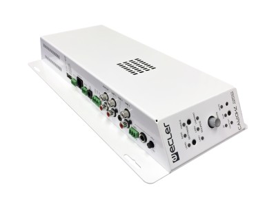 Ecler Mono micro-amplifier delivering 1 x 120 WRMS @ 70V / 100 V line level (high impedance), built in a very compact format and a light and silent (fanless) design. It features 1 LINE ST input (RCA/Euroblock), AUTO STANDBY function and volume remote