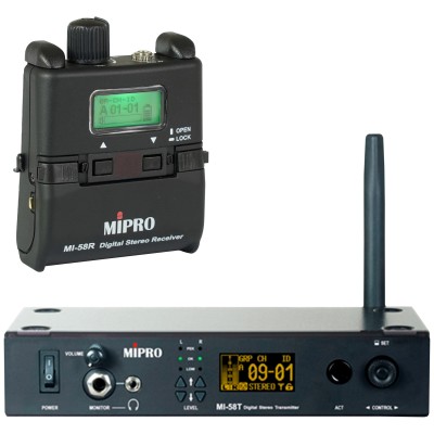 MiPro - MI-58T - 5.8GHz Digital Stereo 1/2-rack IEM Transmitter (25mW) 19” Rack-mount ears NOT included