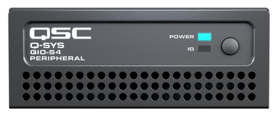 Q-SYS peripheral providing control expansion with 4 serial communication I/O. Up to 4 devices daisy-chainable. 1U-1/4W, powered over Ethernet or +24 VDC. Surface mountable, rack kit sold separately.