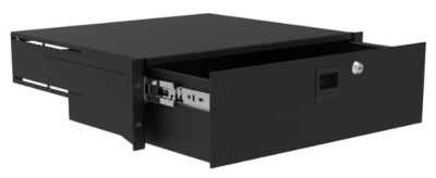 3HE lade HD, alu, 387mm diep, - zwart - prijs per 1 stuk - 3U drawer HD, aluminum, 387mm deep, - black - price per piece