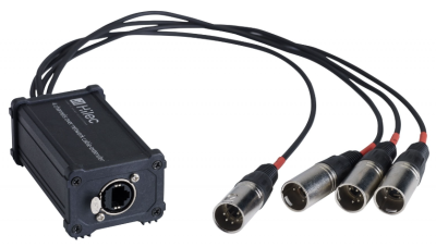 HILEC RJ45/XLR5 MALE Adapter Box for Audio/DMX Signal - 4 Ch. over Network Cable Extender
