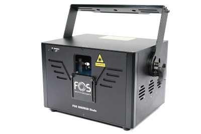 3000RGB Diode, Professional Full Diode RGB Animation Laser, R:400mW + G:500mW + B:1600mW Analog Modulation (total2.5W), R: 635nm+G: 520nm+B:450nm, scanner25KPPS, ±20°