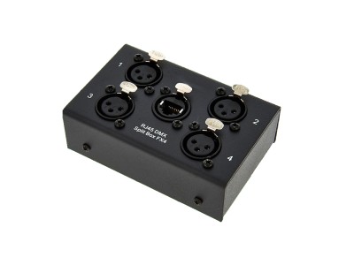 RJ45 Split Box female, DMX Split Box RJ45 socket to 4 x DMX XLR 3-pin female  plugs.