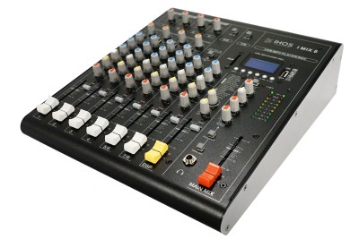 FOS I MIX 8 - portable mixing console, 4 mono + 2 stereo input, 1 bus, USB/SD Player and Bluetooth