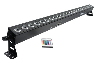 FOS Luminus BAR - battery operaded led bar, 24x3 watt RGB 3in1 led, 25 degrees, pixel control, 103cm