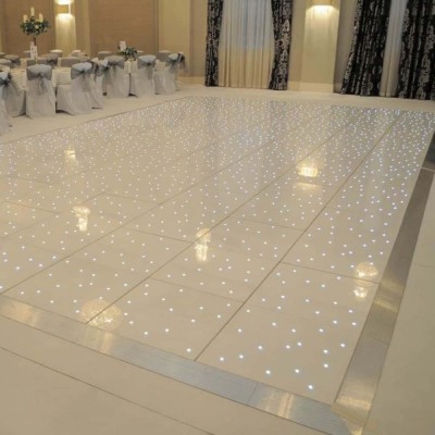 FOS StarLit Dance Floor - white led dance floor set 25 sqm, 5mx5m included edges