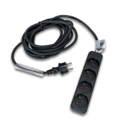 Extension Powerstrip with Heat Shrink for Identification - Rubber Cable - 3*1,5mm² - 1,5M