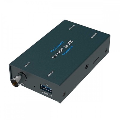 Standalone NDI to 3G SDI decoder that supports Full NDI, NDI|HX and other popular streaming protocols as well as H.264 and HEVC formats. Accessories include power adapter, one USB Type A to Type B cable (Part number: 90065) and one L brakect  (Part n