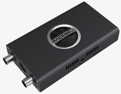 Standalone 12G SDI to NDI encoder that supports up to 4Kp60 video and up to 16-channel audio and Loop through. Accessories include power adapter and USB Type A to B cable, Mini Din8 to DIN8 and DB9 breakout cable, one tally light and a L-shaped brack
