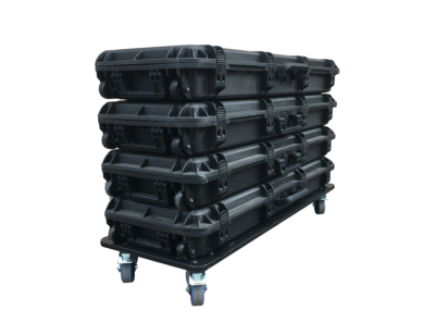 Carrying case for 12 T4 heads - equipped with 2 wheels and machine cut foam - empty