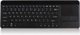 Ewent Smart TV Wireless Keyboard AZERTY Layout with Touchpad, Colour: Black