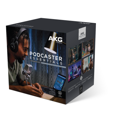 Podcaster Essentials - Bundle consisting of 1 AKG Lyra USB microphone and 1 AKG K371 headphones, 4-piece Berklee online course Recording, Ableton Live Lite 10, Y-adapter for connecting two headphones to AKG Lyra