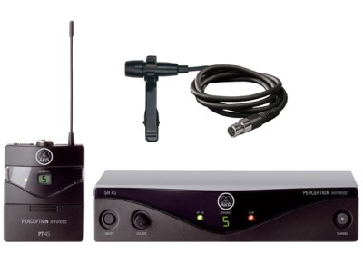 PW45 Presenter Set - ISM - Wireless system for presentations and moderation, CK99 L lavalier microphone, PT45 bodypack transmitter and SR45 diversity receiver, up to 10 hours operating time with only one AA battery, Band ISM 863,1-864,9 MHz
