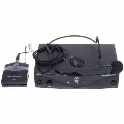 PW45 Sport Set - ISM - Wireless system for speech and vocals, C544 L headset microphone, PT45 bodypack transmitter and SR45 diversity receiver, up to 10 hours operating time with only one AA battery, Band ISM 863,1-864,9 MHz