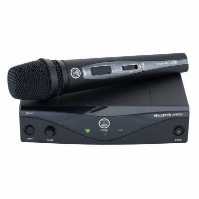 PW45 Vocal Set - ISM - Wireless system for vocals and speech, handheld transmitter HT45 and diversity receiver SR45, up to 10 hours operating time with only one AA battery, including microphone clamp, Band ISM 863,1-864,9 MHz