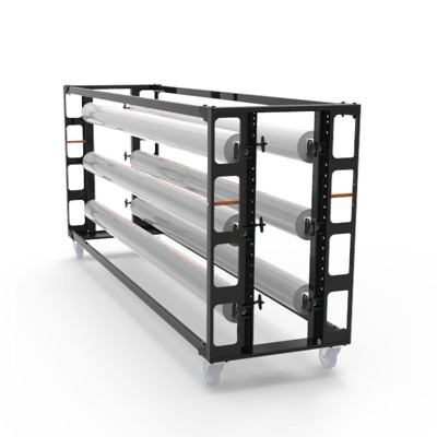 Balletfloor cart with 6xtubes and 2xhandle L210