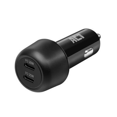 ACT 2-port USB-C Fast Car Charger 45W with Power Delivery