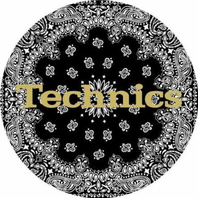 LP-Slipmat Technics "Bandana 1"                                      black/white/gold