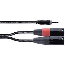 Y-kabel, 1x Stereo 3.5 Jack M / 2x XLR M - 1m