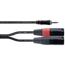 Y-kabel, 1x Stereo 3.5 Jack M / 2x XLR M - 3m