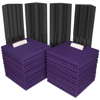 Auralex Project 2 Roominator Kit 24-Wedge panels, 8-LNRD Basstraps, 5-TTPRO, Purple