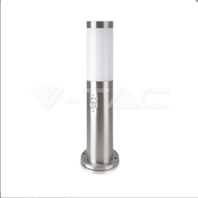 VT-838 E27 Bollard Lamp 45CM PIR Sensor With Stainless Steel Body Satin Nickel IP44 Luminus Flux: