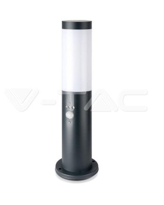 VT-838 E27 Bollard Lamp 45CM PIR Sensor With Stainless Steel Body Grey IP44 Luminus Flux: