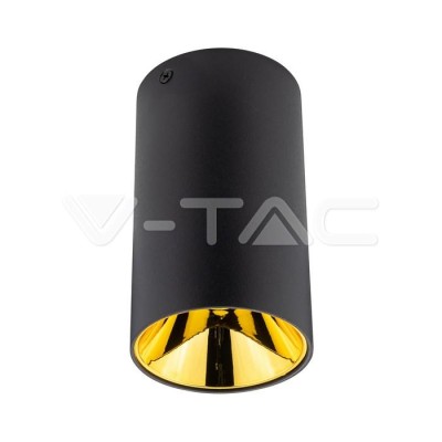VT-882 GU 10 Fitting Round Black + Gold  Luminus Flux: