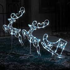 L'ENVOLEE - LMF -Reindeer and sleigh 2D -Decor to put down-H1,25mxL2,5m - LED W.