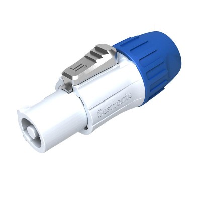 SEETRONIC Indoor Power Connectors: Lockable three-core power device AC connector with contacts for line, neutral and pre-adapted safety grounding WHITE