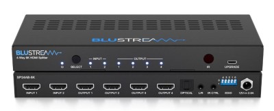 2 Input 4-Way 8K HDMI2.1 HDCP2.3 Splitter with Audio Breakout, and EDID Management (Q3/23)