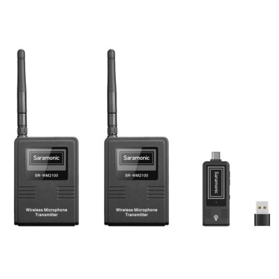 Saramonic - 2-Person Wireless Lavalier System w/ USB-C Receiver + USB Adapter